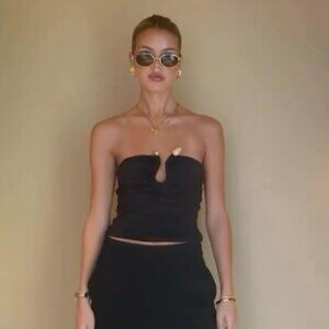 KOOKAI Tayla Trim Top $70.00 BROWN